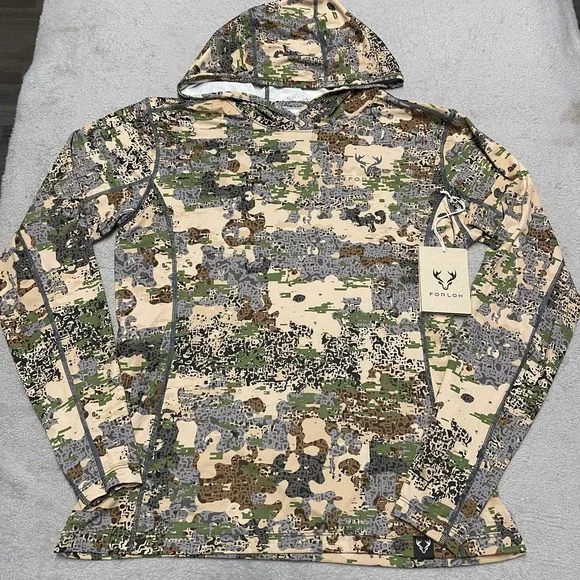 Forloh Solair Sun Hoodie Womens Large Camo Pullover Lightweight Brrr Hunting NEW - Picture 1 of 14